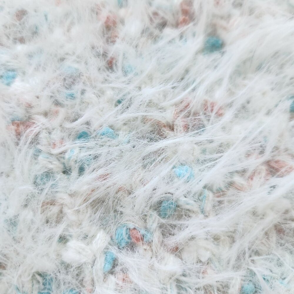 Bobeau Fuzzy Knit Sweater Eyelash Cream Confetti Winter Warm Cozy Cabincore Soft - Picture 4 of 10